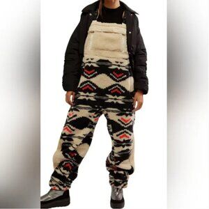 Free People NWT Movement Fleece Overalls Ice Jumpsuit Jumper size XL